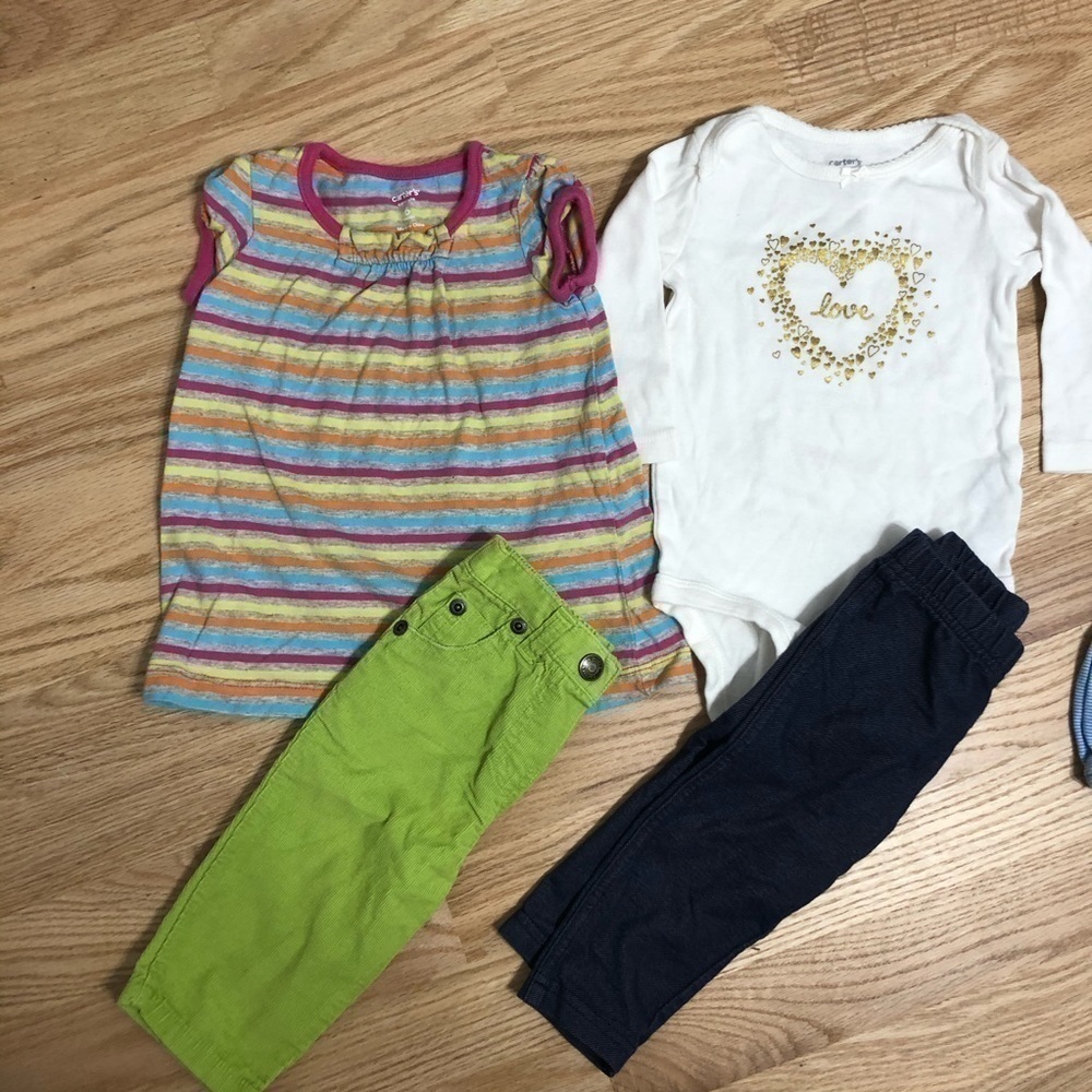 6 Month Girl Clothing Bundle 2 Outfits Carters Long Sleeve Baby - Picture 2 of 10